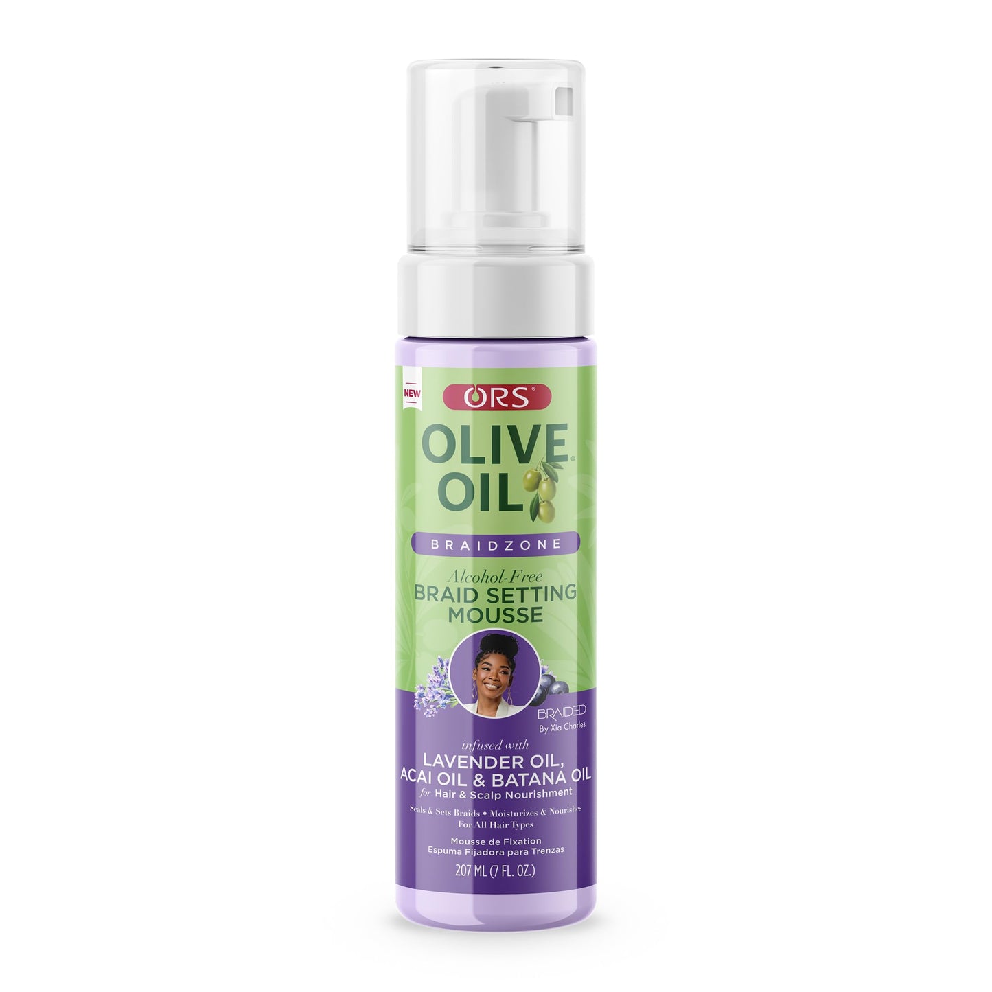 ORS Olive Oil Braidzone Braid Setting Mousse with Lavender, Acai & Batana Oil 7 Ounces Beauty & Personal Care ORS
