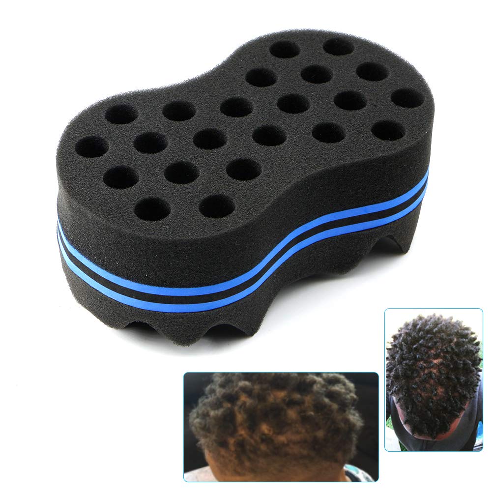 RioRand Hair Sponge Magic Barber Twist Curl Brush Sponge Dreads Locking Afro Coil Comb?Black 2 Count (Pack of 1)) Beauty & Personal Care RioRand