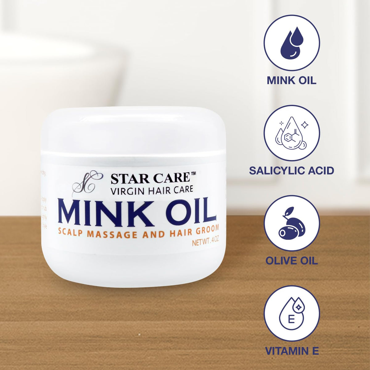STAR CARE Virgin Hair Care Mink Oil 4oz Beauty & Personal Care STAR CARE
