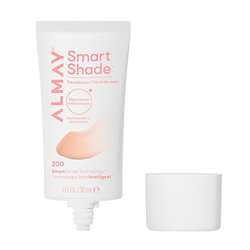 Almay Smart Shade™ Foundation, Oil-Free, Non-Comedogenic, Hypoallergenic, Vegan Face Makeup, 200 Light Medium, 1 fl oz Beauty & Personal Care Almay