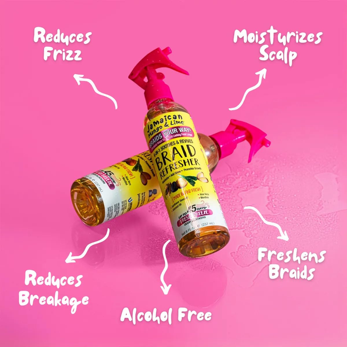 Jamaican Mango & Lime Braids Your Way 6-in-1 Braid Refresher Spray - Scalp Mist for Braids, Locs & Twists - Anti-Itch, Odor Eliminator & Shine Spray Beauty & Personal Care Jamaican Mango & Lime