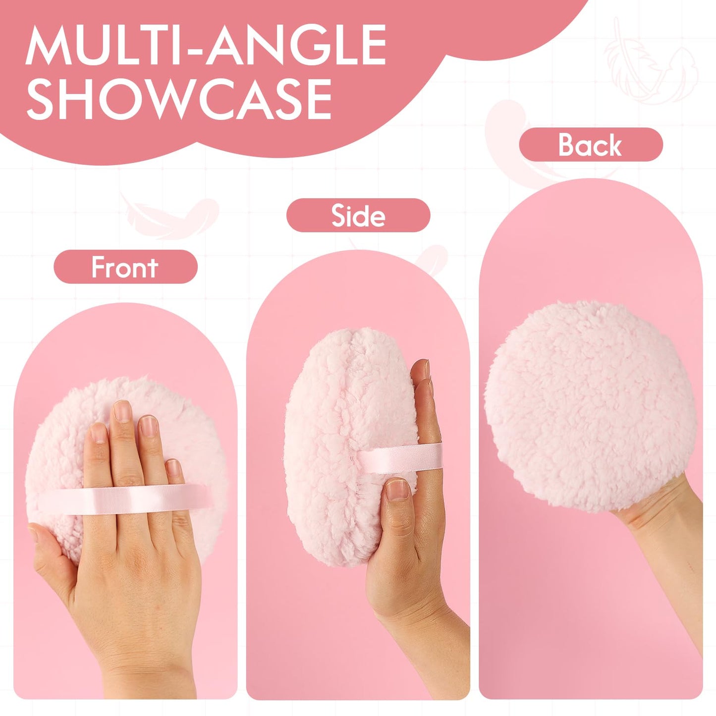 WSYUB Powder Puff, 6'' Powder Puff for Body Powder,Body Powder Puffs and Container,Oversize Dust Puffs for Women Beauty and Personal Care WSYUB