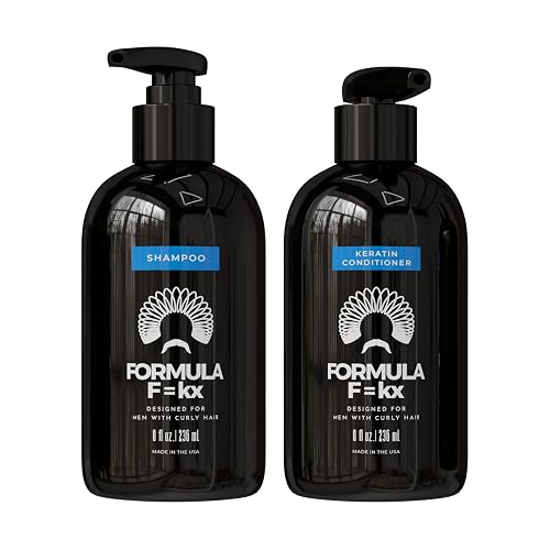 Formula F=kx - Curly Hair Product Set - Keratin, Aloe & Coffee Seed Extract Shampoo and Conditioner - For All Curl Types - Sulfate-Free - Ocean Scent Beauty & Personal Care FormulaF=KX