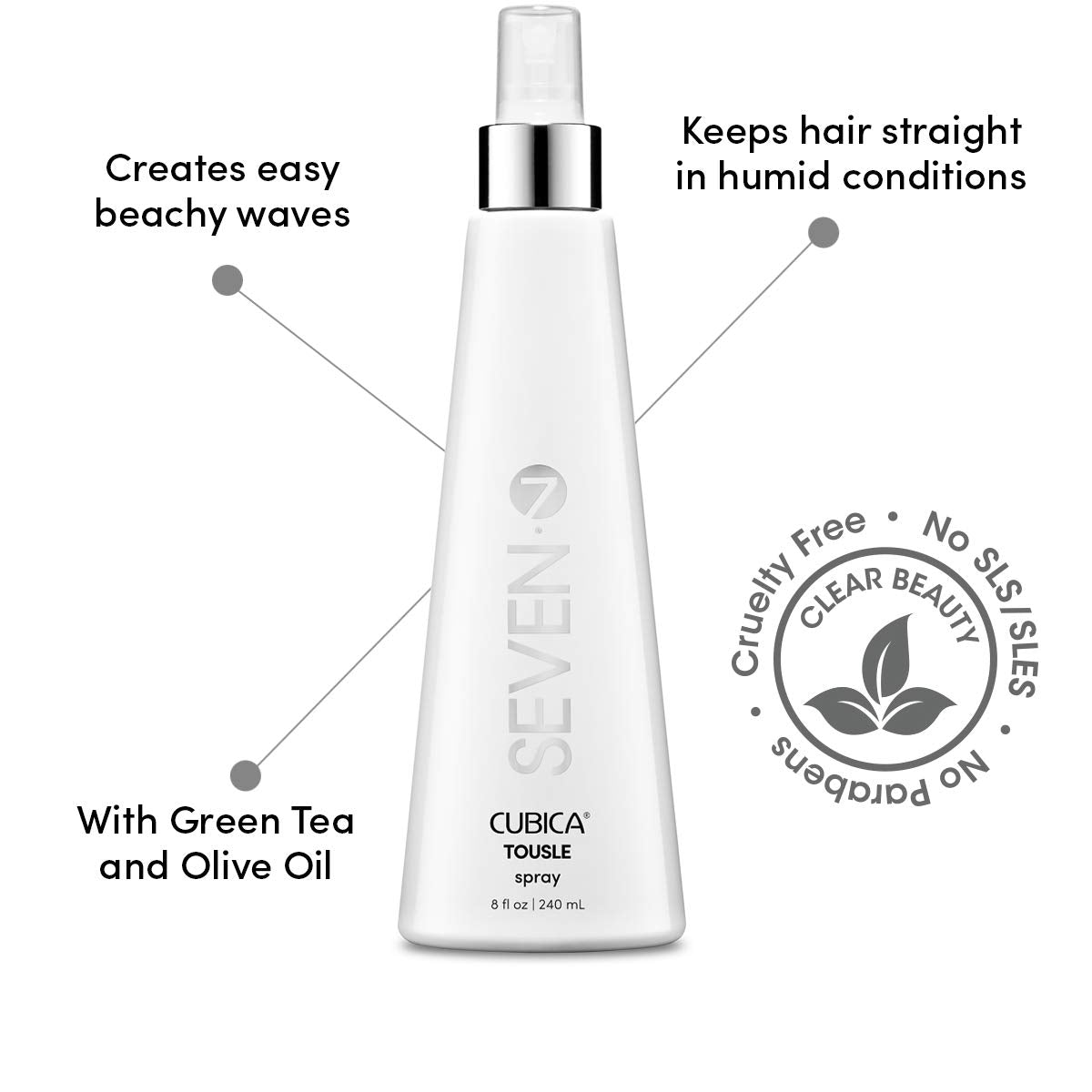 SEVEN Hair Care CUBICA TOUSLE Texture Hair Spray for Women & Men, Dry Wax Hairspray for Volume, Body + Beachy Waves, ProVitamin B5, Green Tea Beauty & Personal Care SEVEN