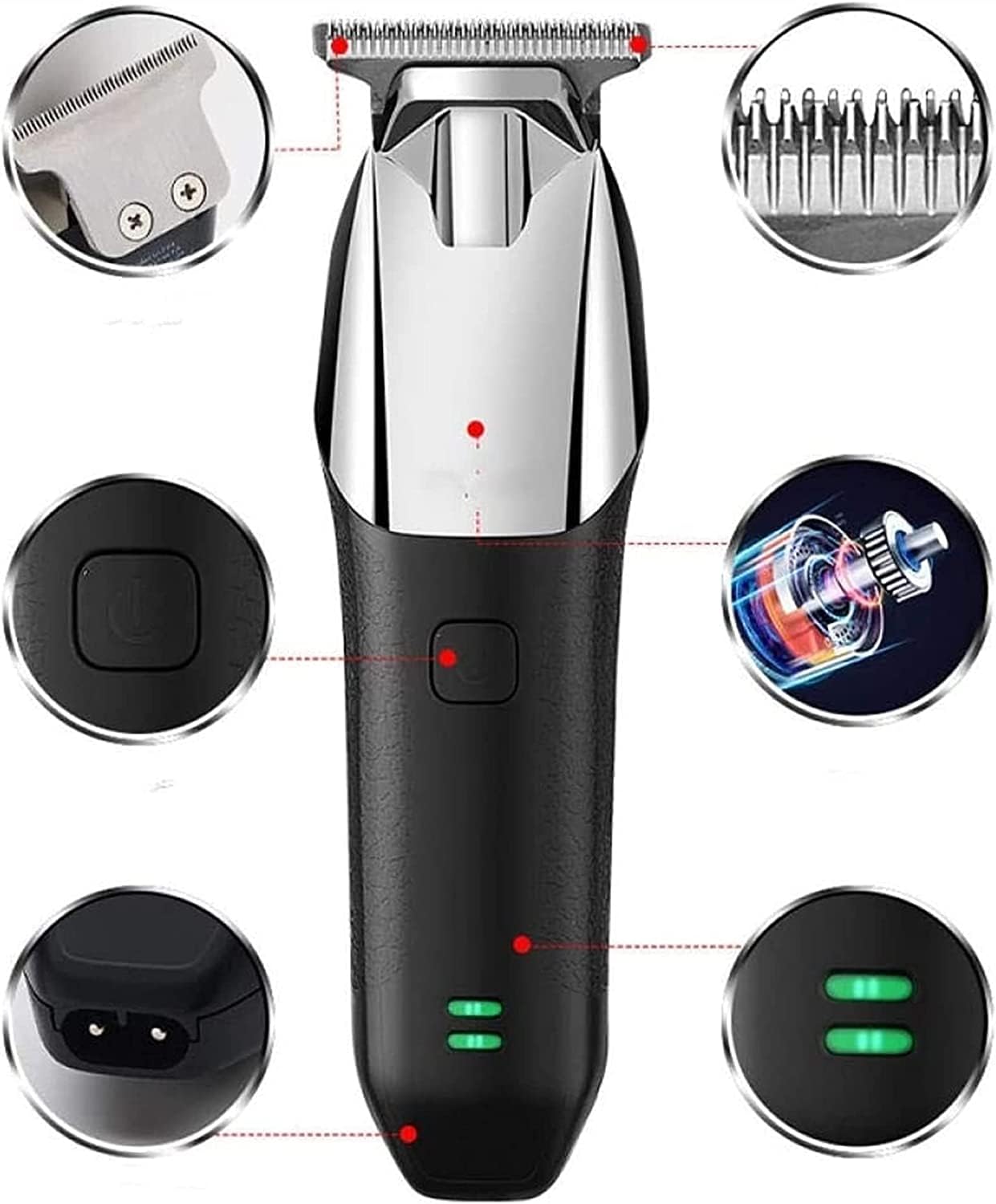 QDKVTNDJZ Hair Clippers for Men, Adjustable Guide Combs at Home Haircut Machine Cutting Tools Trimmer Grooming Kit for Beauty and Personal Care QDKVTNDJZ