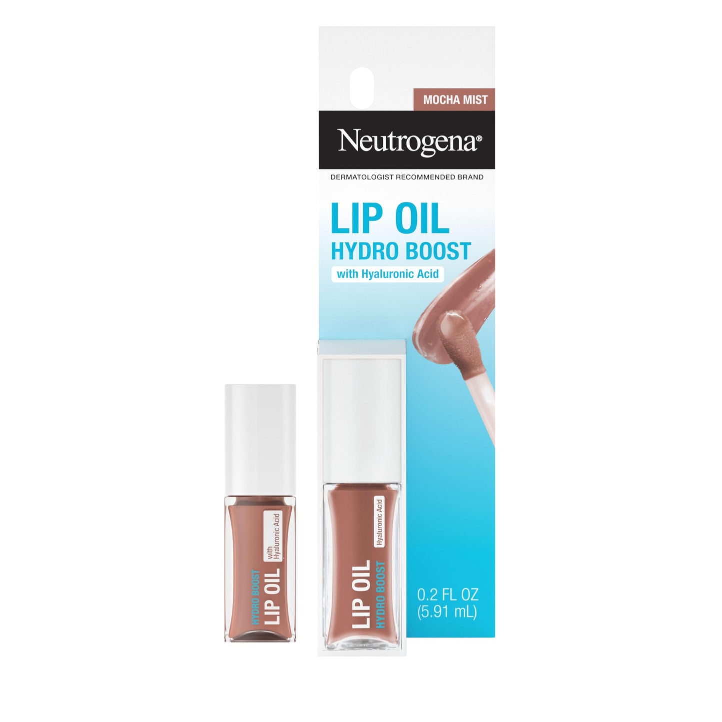 Neutrogena Hydro Boost Tinted Lip Oil with Hyaluronic Acid, Hydrating and Nourishing Lip Oil for Fuller Looking Lips, Mocha Mist, .2 fl. Oz Beauty & Personal Care Neutrogena