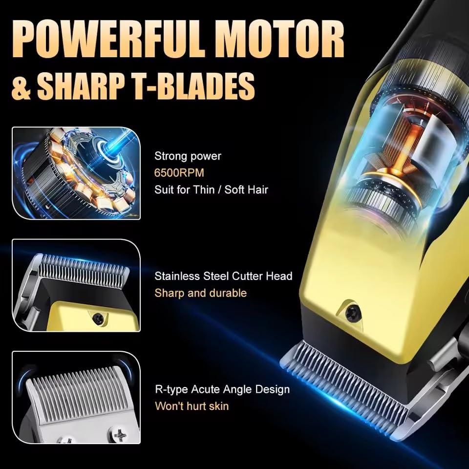 Professional Hair Clippers for Men, Charging Beard Trimmer Shaver Electric Kit, Cordless Barber and Trimmers Set, Cutting, Shaving Machines Beauty and Personal Care QDKVTNDJZ