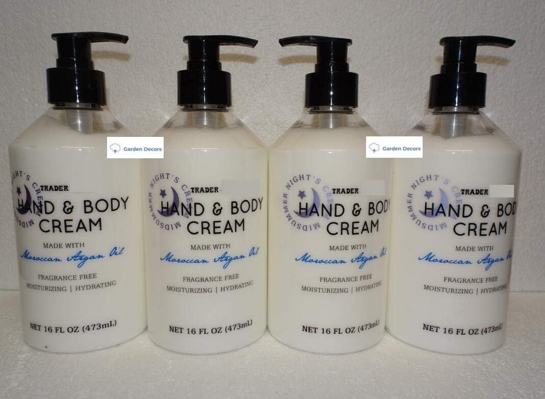 Moroccan Trader Joe's Hand & Body Cream Argan Oil 16fl oz 473ml (Pack of Four) Beauty & Personal Care Pousutong