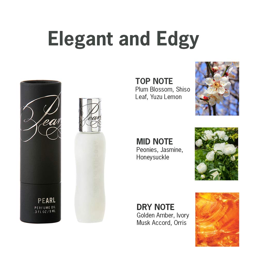 APOTHIA PEARL | Perfume Oil Roll On | Plum Blossom, White Peony, Shiso Leaf, Honeysuckle, Golden Amber | Long-Lasting/Women Alcohol Free Perfume Oil | Beauty & Personal Care APOTHIA