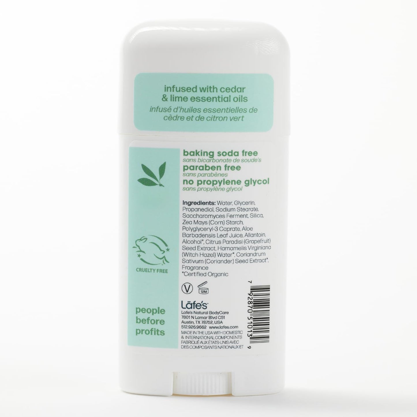 Lafe's Natural Deodorant - 2.25oz Aluminum Free Natural Deodorant Stick for Women & Men - Paraben Free & Baking Soda Free with 24-Hour Protection Beauty and Personal Care Lafe's