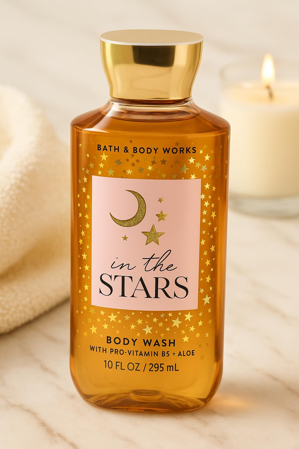 Bath & Body Works In the Stars Body Wash - 10 fl oz with Pro-Vitamin B5 + Aloe - Starflower, Sandalwood & Amber Scent Beauty & Personal Care Bath & Body Works