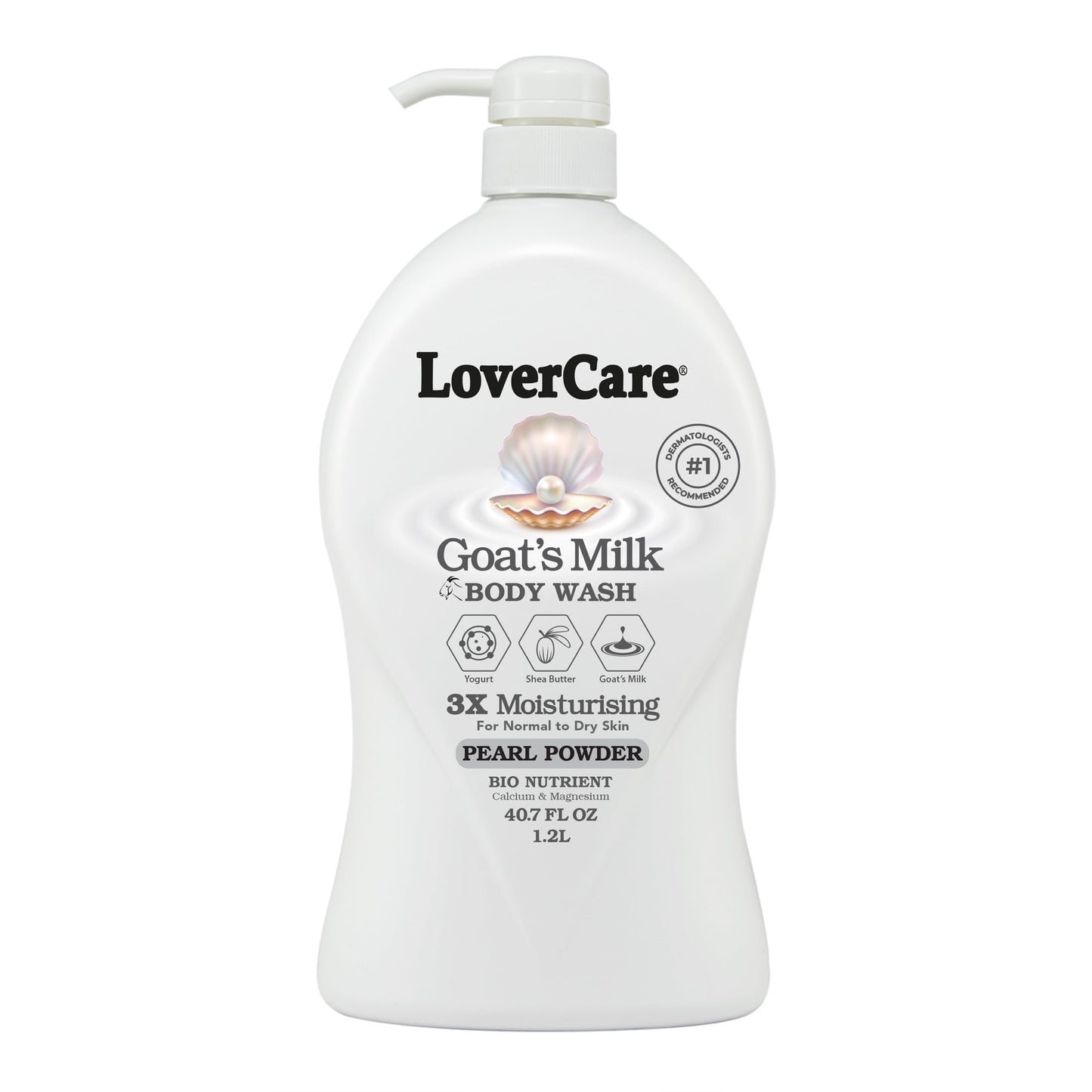 Lovercare goat's milk body wash shower cream Pearl Powder 40.7 oz (1200ml) Beauty & Personal Care Lovercare