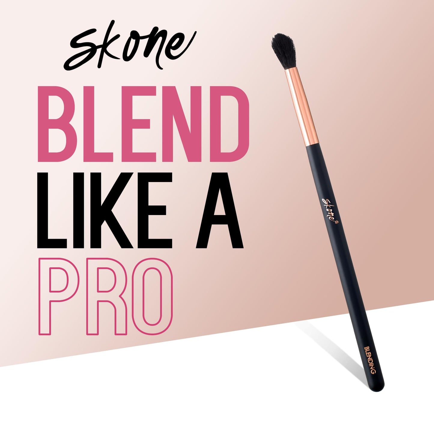 Skone Cosmetics Blending Eye Brush - Luxe Premium Rose Gold and Synthetic Eye Blending Brush - Professional Grade Nylon Blending Brush Used To Blend Beauty & Personal Care Skone