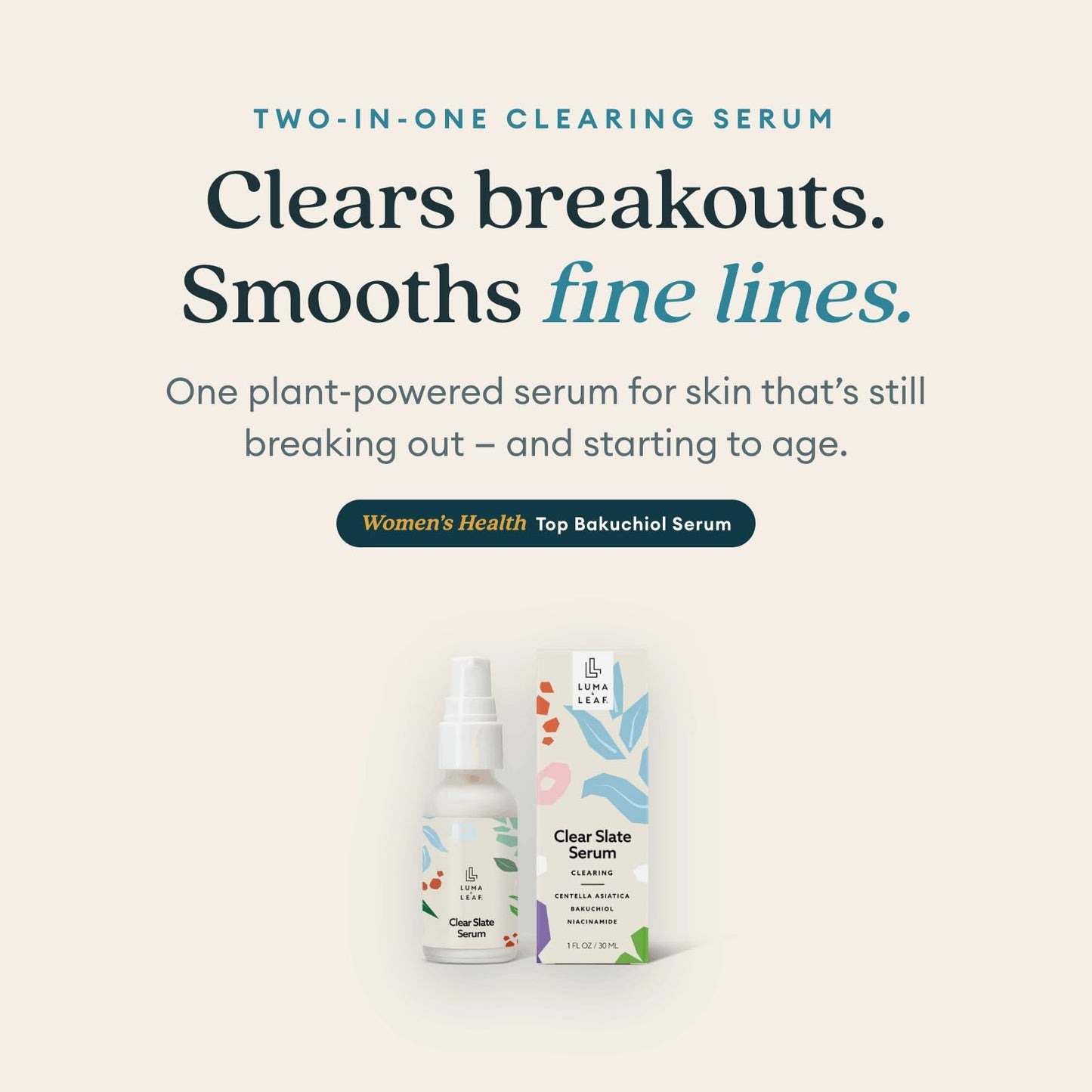 Niacinamide Serum for Face for Redness & Acne, Bakuchiol Face Serum with Aloe Vera, Hydrating Daily Serum for Oily & Combination Skin, Natural Retinol Beauty & Personal Care LUMA & LEAF