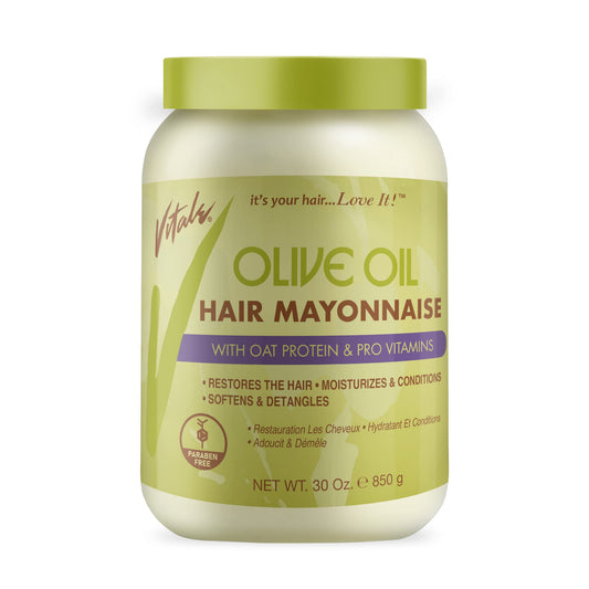 Vitale Olive Oil Hair Mayonnaise 30oz with Oat & Egg Protein and Vitamins - Good on Color & Thermal Treated Hair - for Dry & Damaged Scalp Men, Women Beauty & Personal Care VITALE