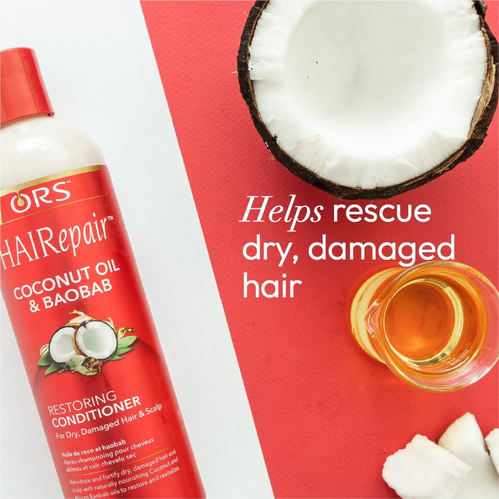 ORS HAIRepair Coconut Oil and Baobab Restoring Conditioner for Dry, Damage Hair & Scalp 12.5 oz