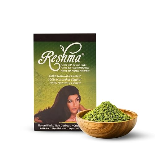 Reshma Beauty Ayurvedic Henna Hair Color Blend - Henna & Indigo with Herbal Extracts - Natural Deep Black/Raven Hair Color for Gray Blending - Heena Beauty & Personal Care Reshma Beauty
