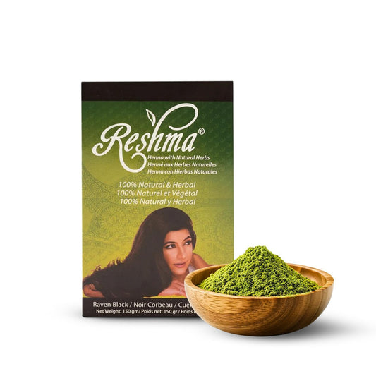 Reshma Beauty Ayurvedic Henna Hair Color Blend - Henna & Indigo with Herbal Extracts - Natural Deep Black/Raven Hair Color for Gray Blending - Heena Beauty & Personal Care Reshma Beauty