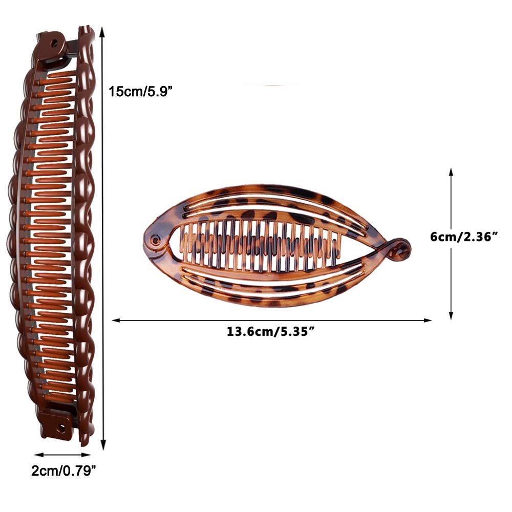Aaiffey 4pcs Banana Hair Clips Vintage Clincher Combs Tool for Thick Curly Hair Accessories Fish Shape Ponytail Holer Claws Grips Clamp Clip Claws Set Beauty & Personal Care Aaiffey