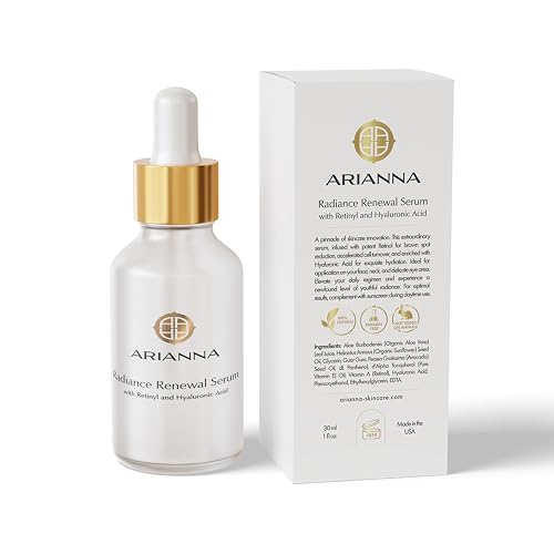 Arianna Radiance Renewal Serum - Anti Aging Serum For Face with Retinol, Hyaluronic Acid & Dead Sea Minerals, Natural & Paraben Free Retinol Beauty & Personal Care Arianna Skincare