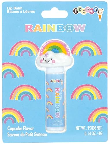 iscream Happiest Rainbow and Clouds Shaped Cupcake Scented Lip Balm Beauty & Personal Care iscream
