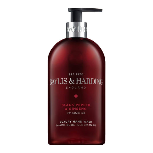 Baylis & Harding Liquid Hand Soap Wash with Dispenser, Black Pepper & Ginseng for Men, 16.9oz/500ml Beauty & Personal Care Baylis & Harding