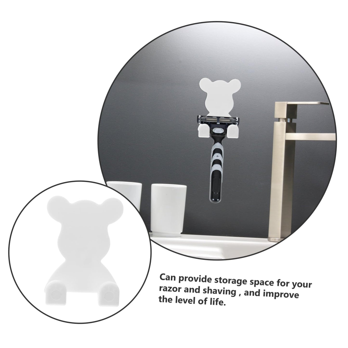 DOITOOL 2pcs shelfs Hooks shavers for Men Razors for Men Razor Brush Holder Stand Wall Mounted Holder Sticky Hook Bracket Shaving Brush Man Stainless Beauty and Personal Care DOITOOL