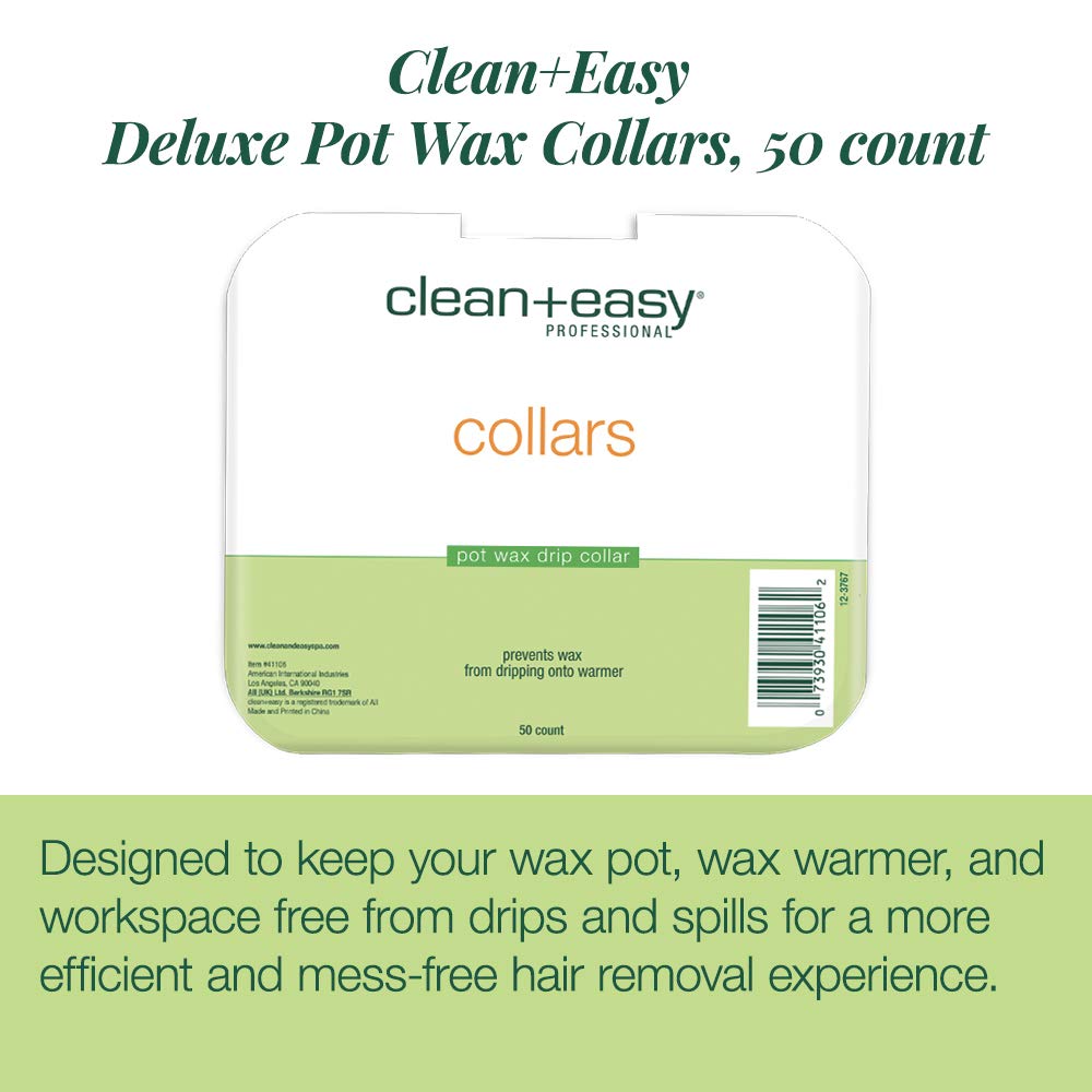 Clean + Easy Professional Deluxe Wax System - Standard Warmer Collars Prevent Drips for Mess-Free, Effortless Cleanup (50 Count) Beauty and Personal Care Clean + Easy