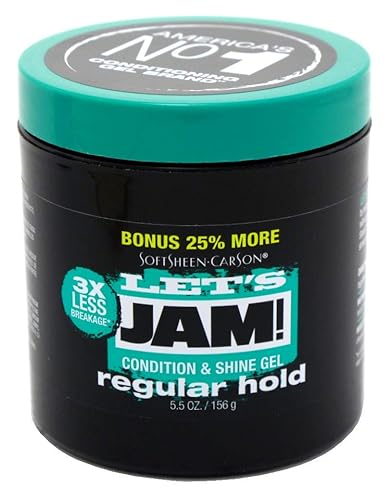 Lets Jam Condition & Shine Gel Regular Hold 5.5 Ounce Jar (162ml) (Pack of 2) Beauty & Personal Care Let's Jam