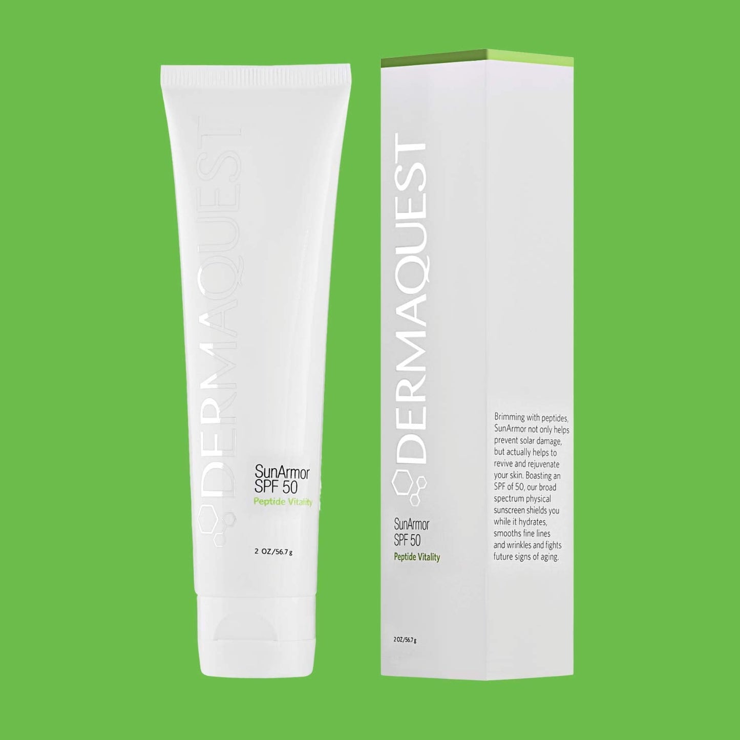 DermaQuest Peptide Vitality SunArmor Sunscreen SPF 50 - Anti Aging Titanium Dioxide & Zinc Oxide Sunscreen Moisturizer Lotion for Dry Skin Types Beauty & Personal Care DermaQuest