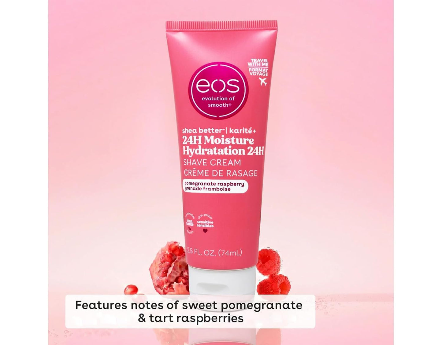 eos Shave Cream Pomegranate Raspberry, 2.5 Ounces each (Value Pack of 8) Beauty and Personal Care eos