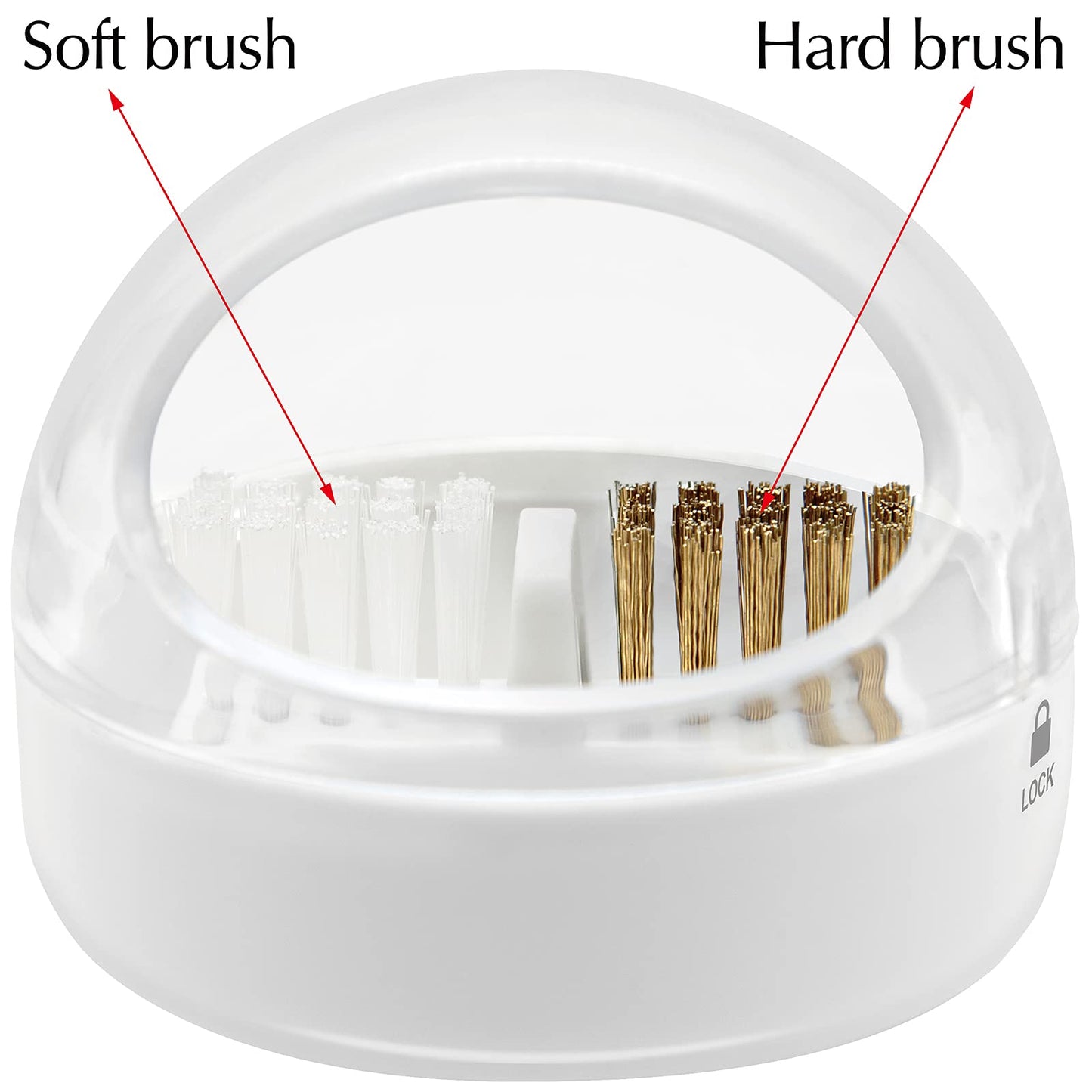HiANNE Nail Art Cleaner Tool Case with Steel Wire Brush and Nylon Brush for Cleaning Carbide/Ceramic Nail Drill Bits, Anti-splash Design, Removable Beauty & Personal Care HiANNE