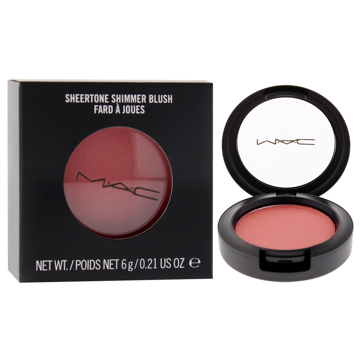 MAC Sheertone Shimmer Powder Blush Peachykeen for Women, 0.21 Ounce