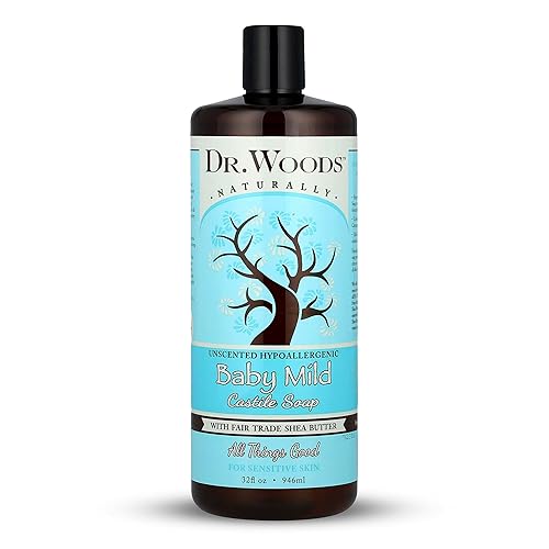 Dr. Woods Unscented Baby Mild Liquid Castile Soap - Gentle Cleanser with Organic Shea Butter, Natural Soap for Sensitive Skin - Paraben, Sulfate, Beauty & Personal Care Dr. Woods