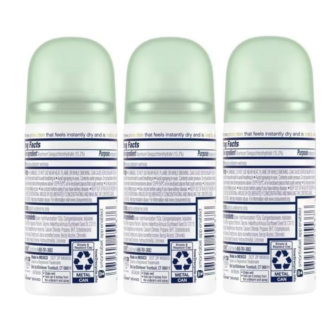 Dove Advanced Care Cool Essentials Antiperspirant & Deodorant Dry Spray Travel Size 1 oz Mini 3-Pack, 72 Hour Protection, Pro-Ceramide Technology Beauty and Personal Care Dove