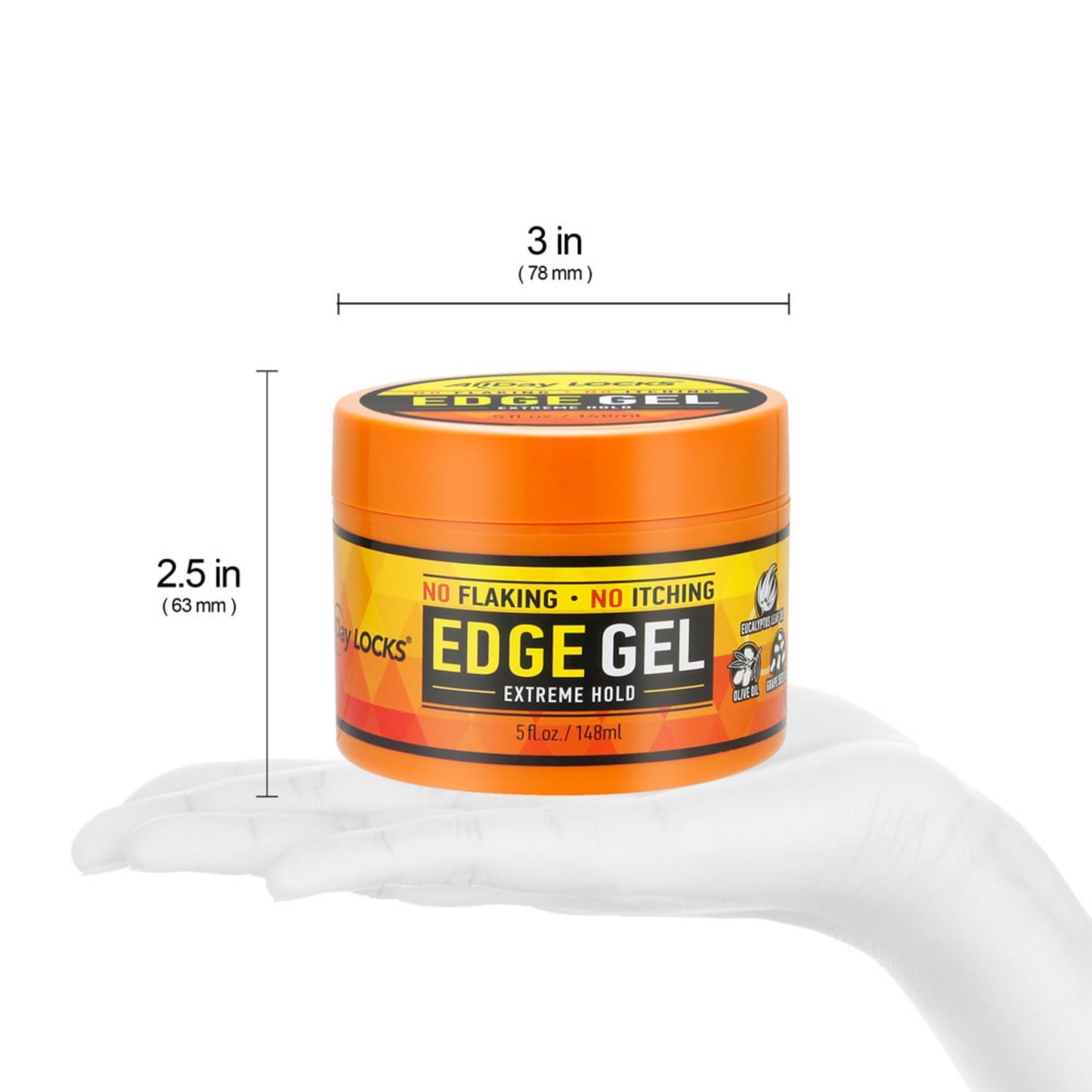 AllDay Locks Edge Gel (5 oz) | Extreme Hold, Moisturizing Edge Control Smoother | Eucalyptus, Rosemary, Olive Oil | No Frizz, Flakes, or Grease | Beauty & Personal Care AllDay Locks