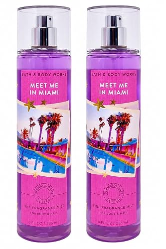 Bath & Body Works Fine Fragrance Mist - Pack of 2 - Meet Me In Miami - FULL SIZE 8 oz each Beauty & Personal Care Bath & Body Works