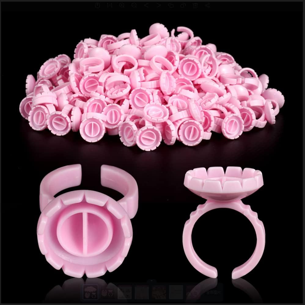 Burboeiy 100PCS Glue Rings Lash Rings for Glue Glue Rings for Eyelash Extensions Eyelash Glue Holder Lash Glue Rings Smart Glue Cups Beauty & Personal Care Burboeiy