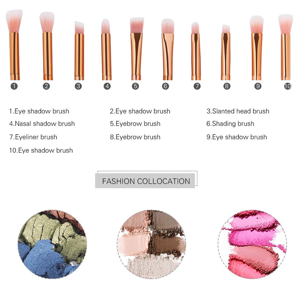 MIPPER 10pcs Diamond Handle Eye Makeup Brushes?Eyebrow Eye shadow Eyeliner Nasal shadow Cosmetics Brush Tool (mix color) Beauty & Personal Care MIPPER