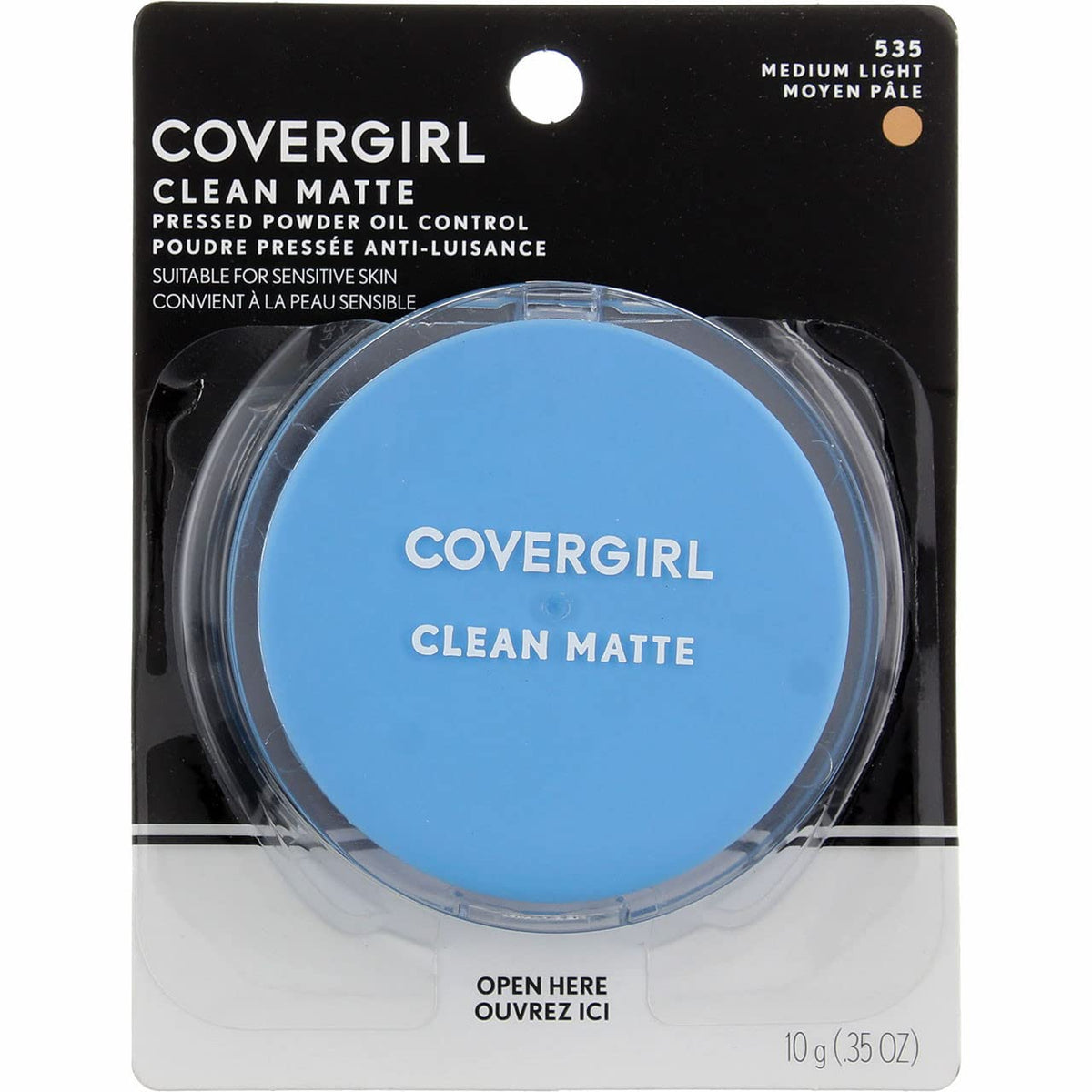 CoverGirl Clean Oil Control Compact Pressed Powder, Medium Light [535], 0.35 oz (Pack of 3)