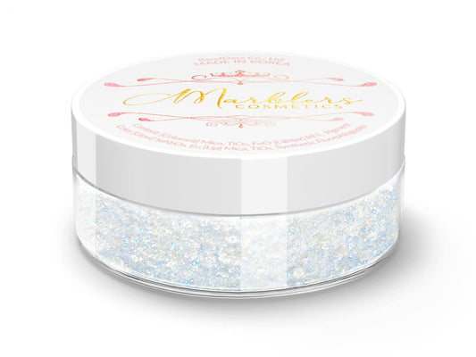MARBLERS Chunky Natural Mica Powder [White Blue Pearl] 0.11oz (3g) | Highly Pigmented | Non-Toxic, Vegan, Cruelty-Free | Eyeshadow, Body Butter, Nail Beauty & Personal Care MARBLERS