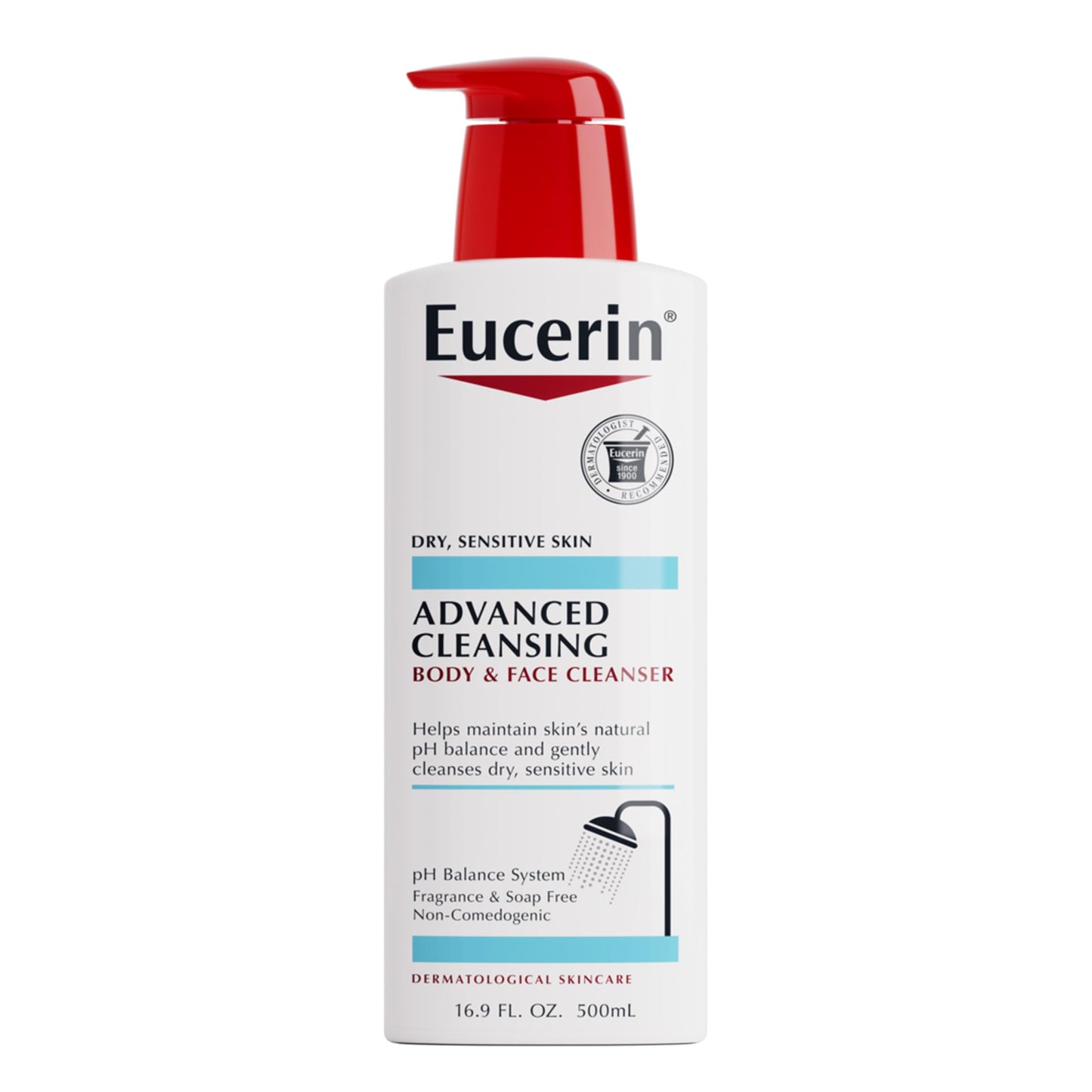 Eucerin Advanced Repair Cleansing Body and Face Cleanser, Gentle Face and Body Wash for Normal to Dry, Sensitive Skin, Soap Free and Unscented, 16.9 Beauty & Personal Care Eucerin