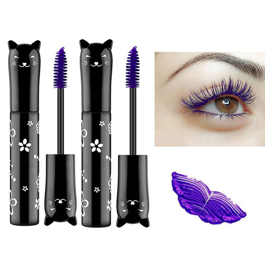 LGSZGDCN 2 PCS Purple Cat eye mascara Colored Makeup Waterproof Fast Dry Eyelashes Curling Lengthening Makeup Eye Lengthening, Lifting, Curling Beauty & Personal Care LGSZGDCN