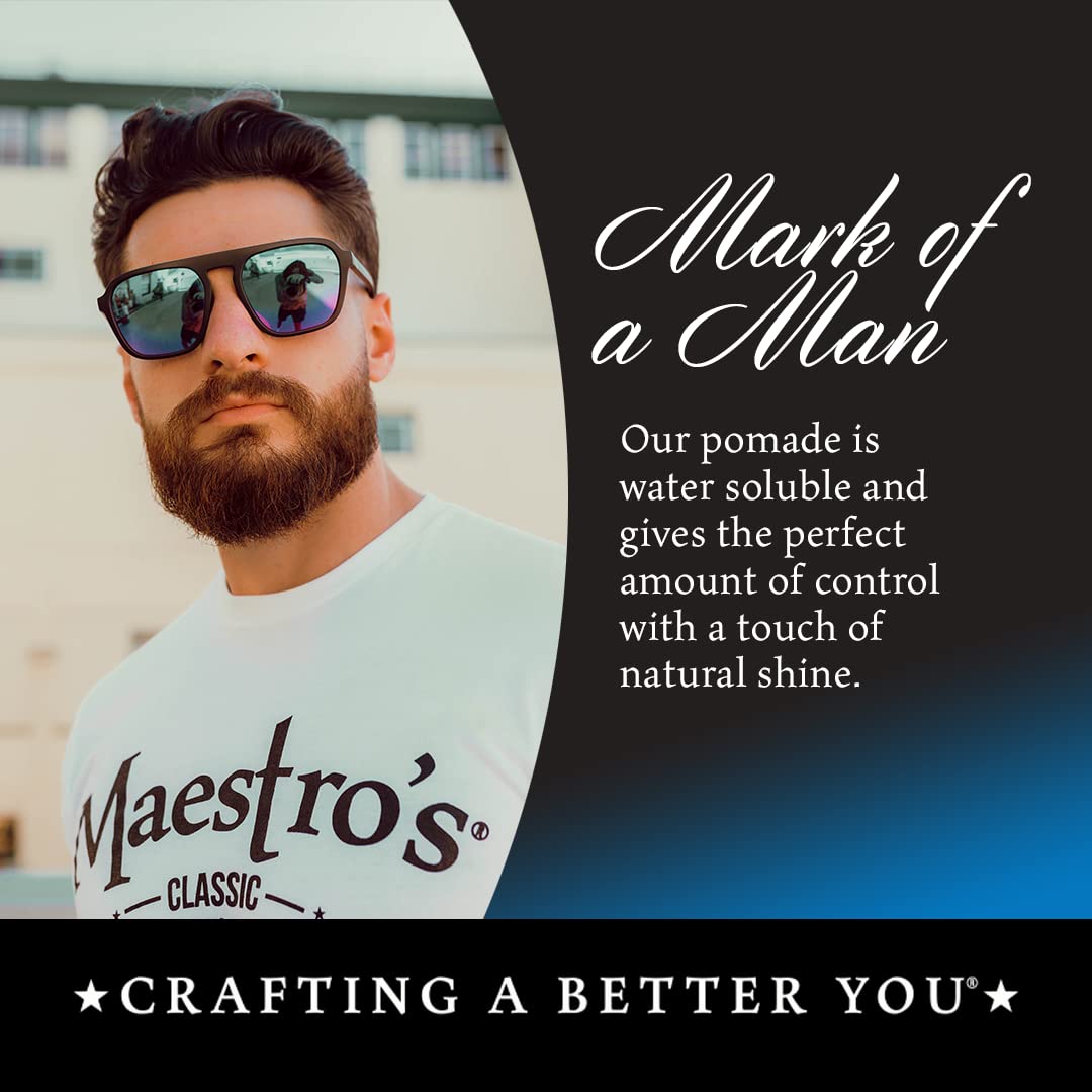 Maestro's Classic Hair Pomade - Mark of a Man Blend | Medium Hold Pomade for Men | Smooth Finish & Natural Shine | Water-Based Formula for All Hair Beauty & Personal Care Maestro's Classic