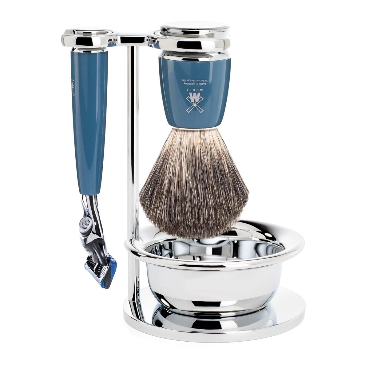 MÜHLE RYTMO 4-piece Pure Badger 5-Blade Razor Modern Luxury Wet Shaving Set - Perfect for Every Day Use, Barbershop Quality Close Smooth Shave Beauty and Personal Care MÜHLE