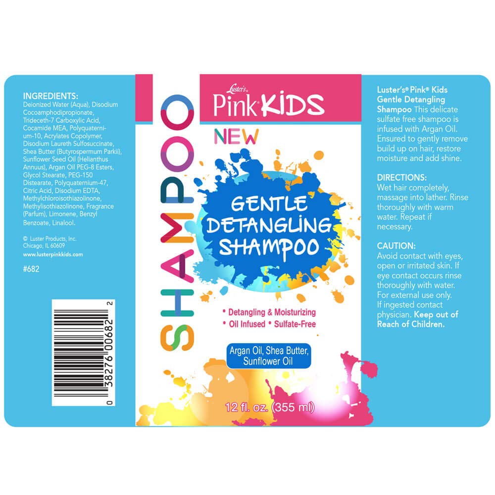 Pink Kids Gentle Detangling 12 Fl. Oz. Made with Argan Oil, Shea Butter and Sunflower Oil