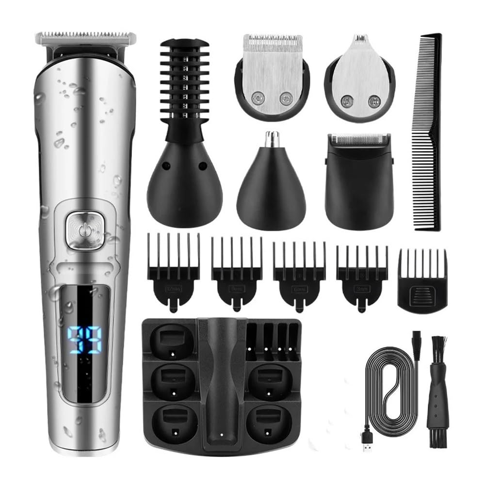 EWKYLSEM Men Hair Trimmer Set Face Body Beard Clipper Waterproof Electric Cutting Machine Grooming Kit Haircut Beauty and Personal Care EWKYLSEM