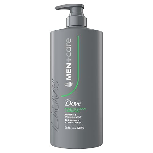 DOVE MEN + CARE Shampoo 1 count Fresh + Clean for Hair Refreshing & Strengthening, with Menthol, 28 fl oz Beauty and Personal Care DOVE MEN + CARE Default Title