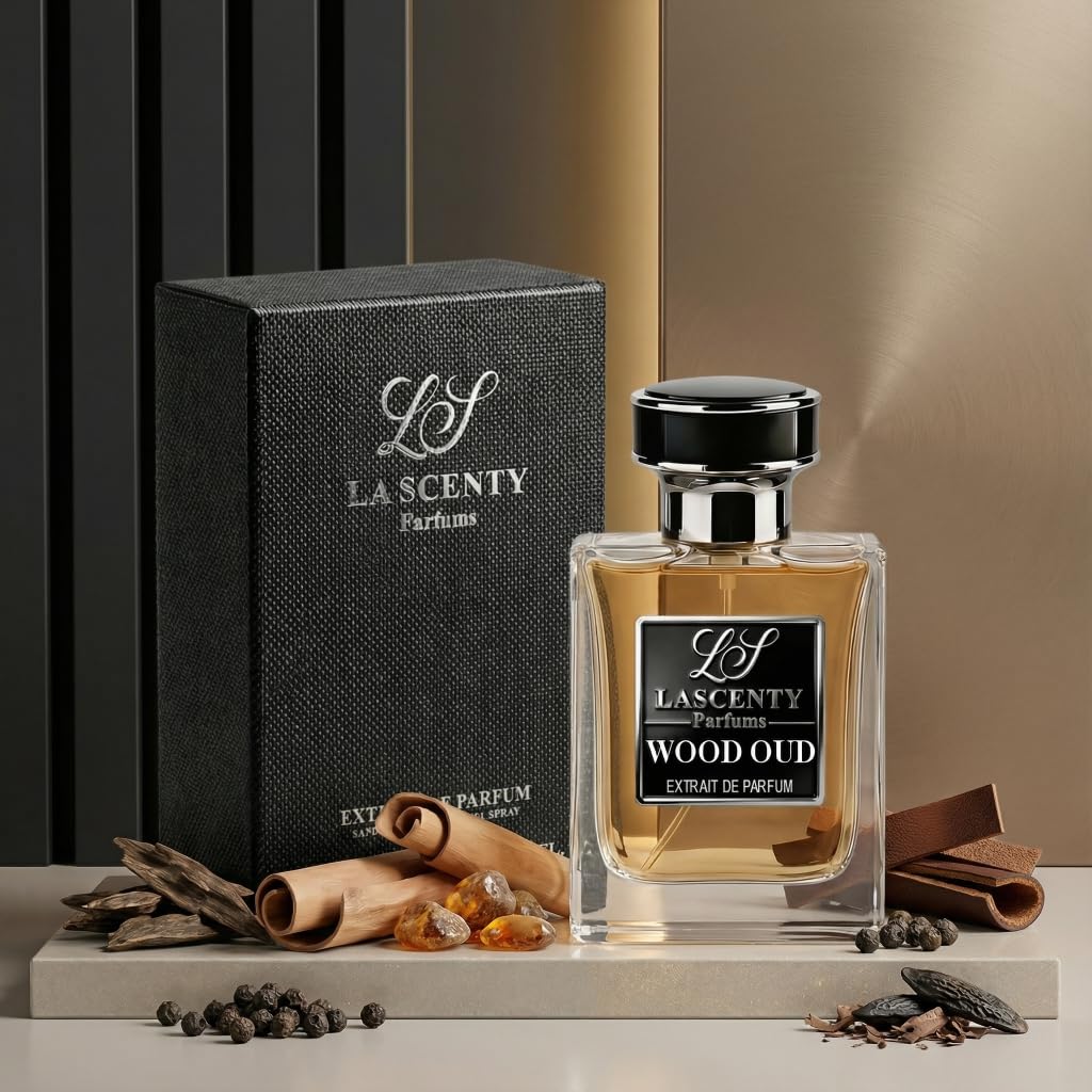 LaScenty WOOD OUD Inspired by Oud Wood cologne for Men & perfume for Women (50ml) | Extrait de Parfum | Long-Lasting Cologne | Oud Amber Woody Scent | Beauty & Personal Care LaScenty