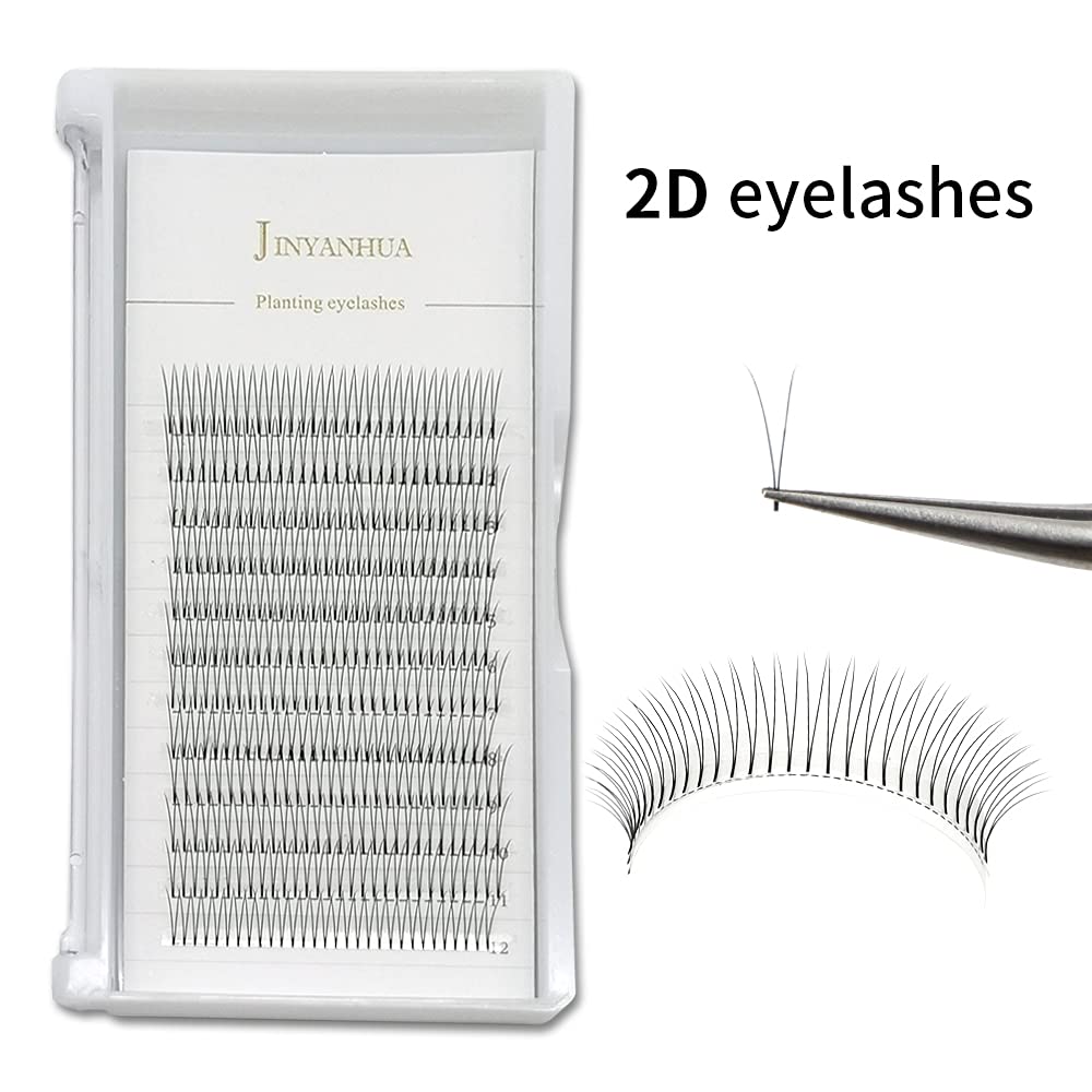 2d Volume Eyelash Extensions Premade Fans Eyelashes Short Stem 0.10mm Thickness C/D Curl 8-14mm Super Soft Handmade Fans Lashes Extensions… Beauty & Personal Care JINYANHUA